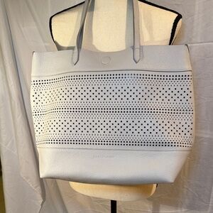Isaac Mizrahi Light Gray Perforated Tote